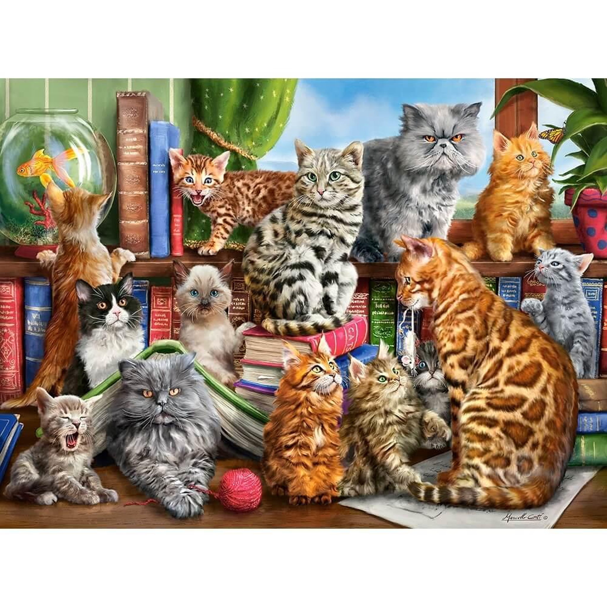 Voir la diapositive 1 : Castorland Puzzle 2000 pièces : La maison des chats