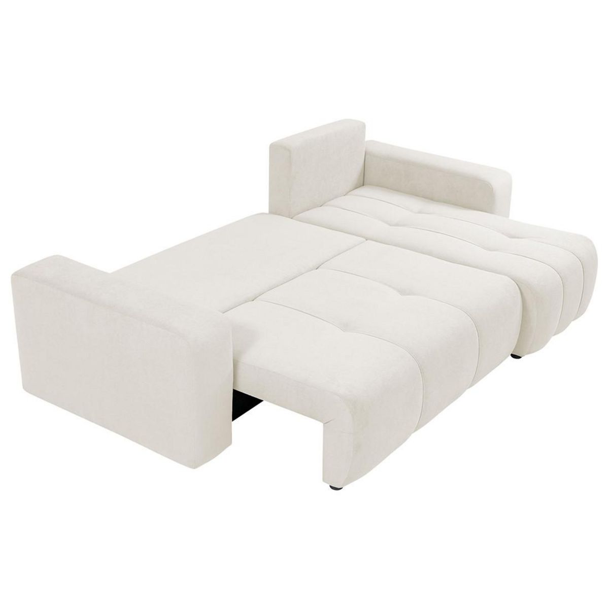 BEST MOBILIER Nicole - canapé d'angle réversible 4 places convertible avec coffre en tissu