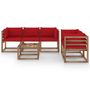 Voir la diapositive 2 : VIDAXL Salon de jardin 6 pcs avec coussins rouge