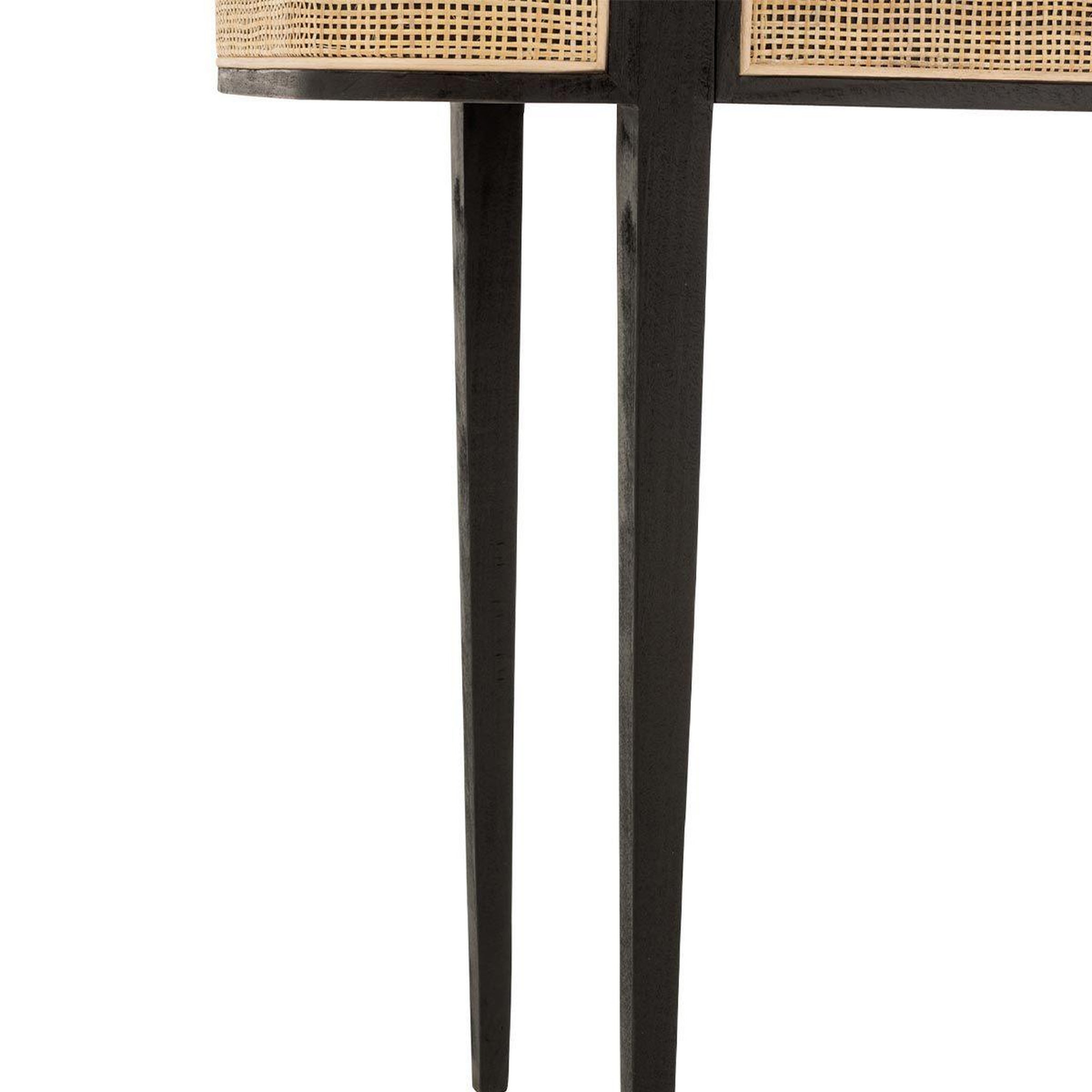 Voir la diapositive 5 : J-LINE Console 2 tiroirs en bois  molly  120cm noir & beige