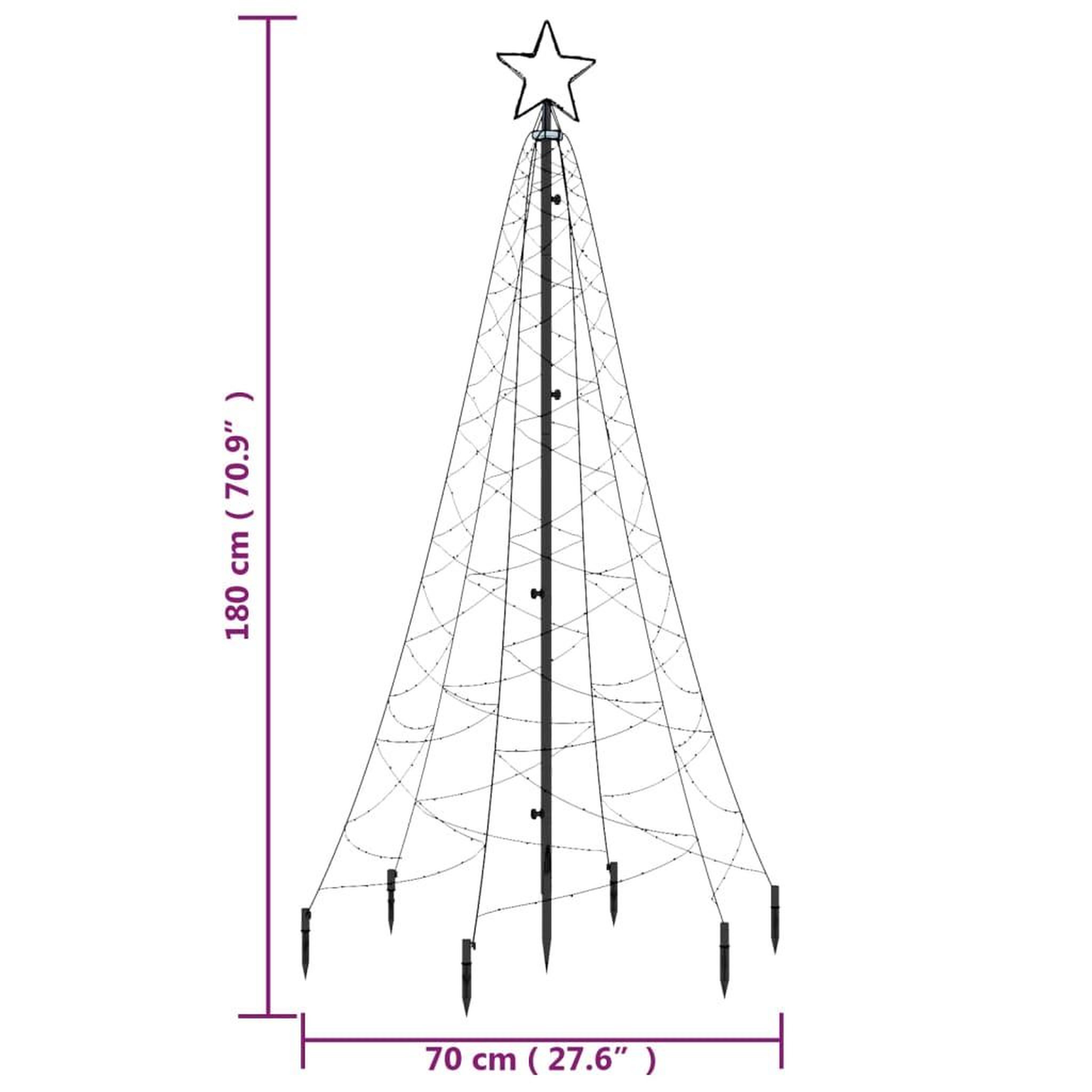 Voir la diapositive 6 : VIDAXL Sapin de Noël avec piquet Bleu 200 LED 180 cm