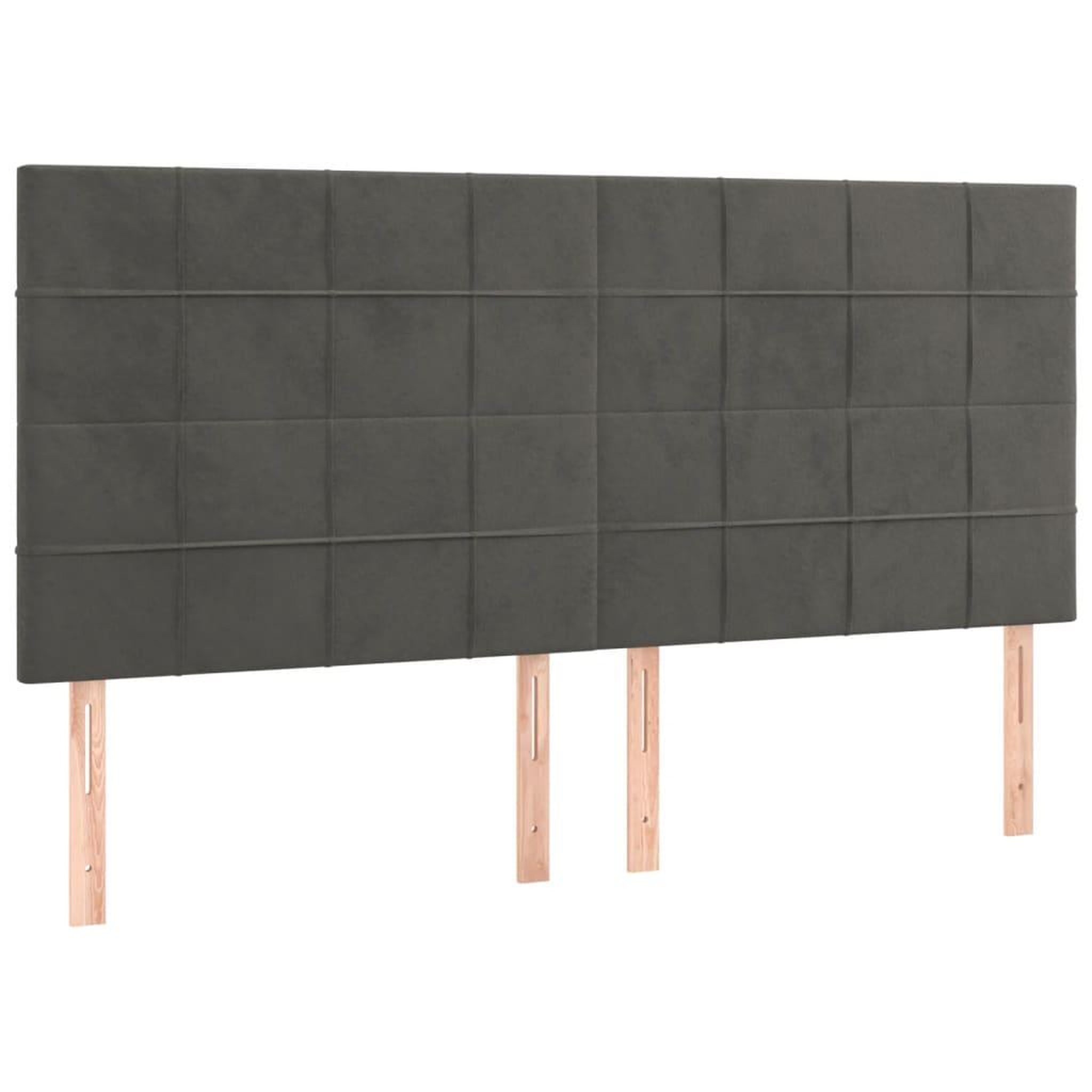 Voir la diapositive 2 : VIDAXL Tetes de lit 4 pcs Gris fonce 100x5x78/88 cm Velours