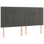 Voir la diapositive 2 : VIDAXL Tetes de lit 4 pcs Gris fonce 100x5x78/88 cm Velours