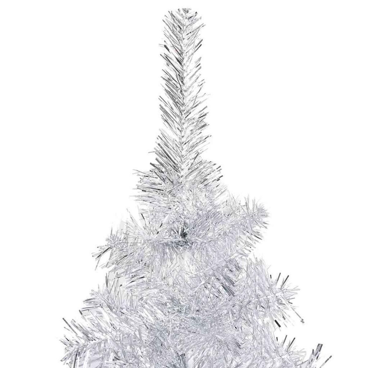 VIDAXL Arbre de Noël artificiel pre-eclaire/boules argente 120 cm PET