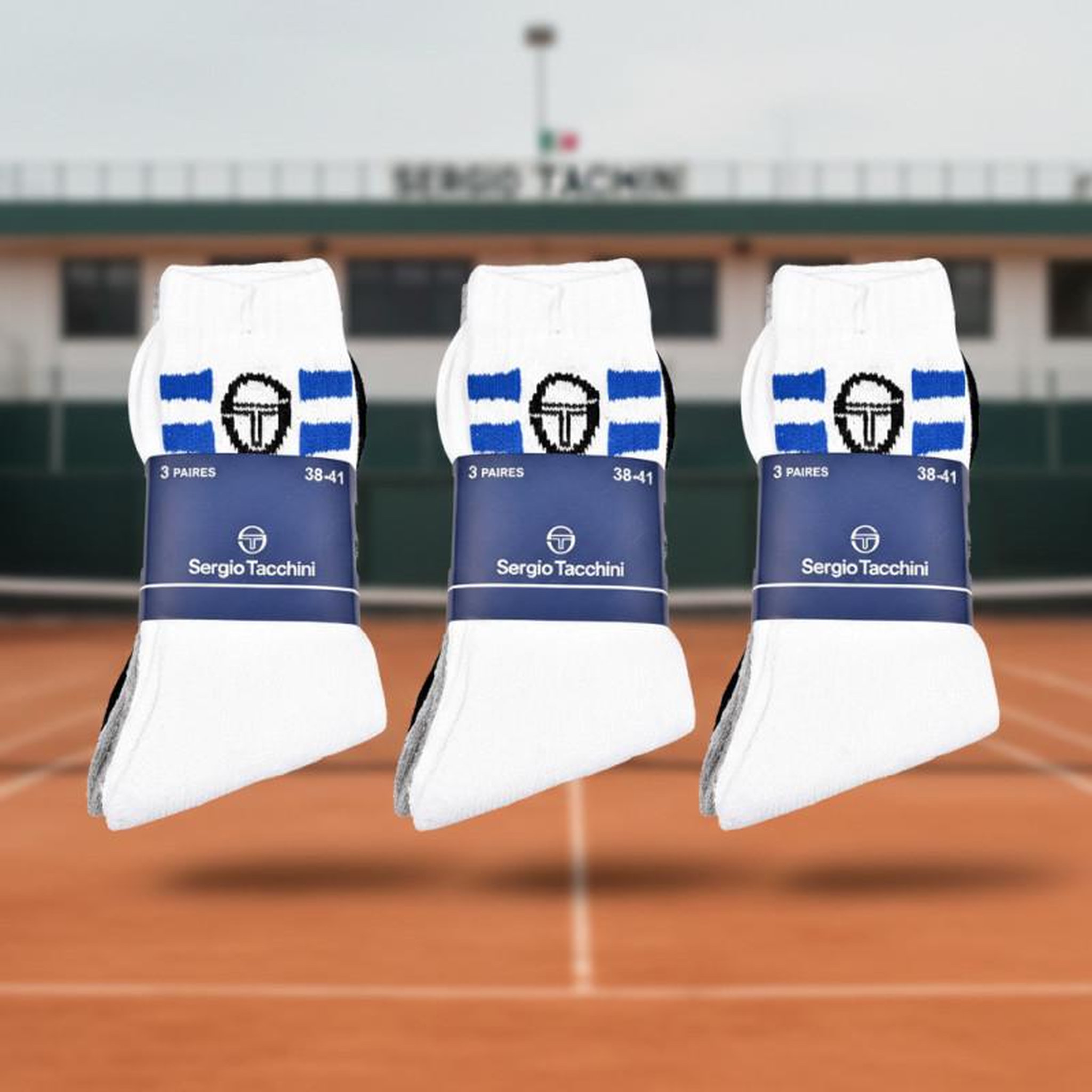 Voir la diapositive 5 : SERGIO TACCHINI Sergio Tacchini Pack de Chaussettes enfant Tennis Crew Lot de 9 Paires