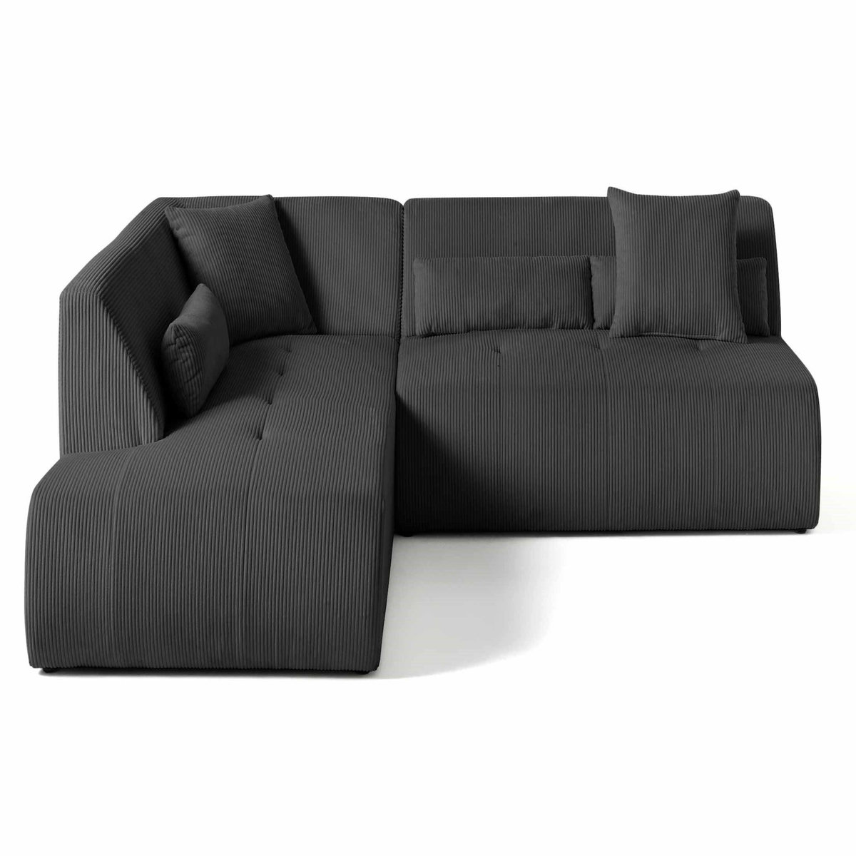 LISA DESIGN Onyx - canapé modulable d'angle gauche - 5 places - en velours côtelé