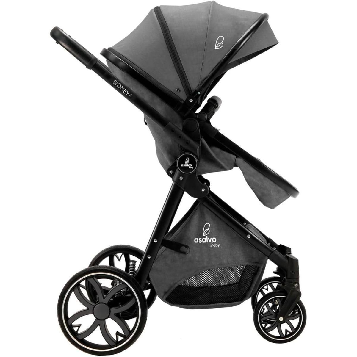 Asalvo Poussette Sidney II Grise - Confort et Sécurité pour Bébé