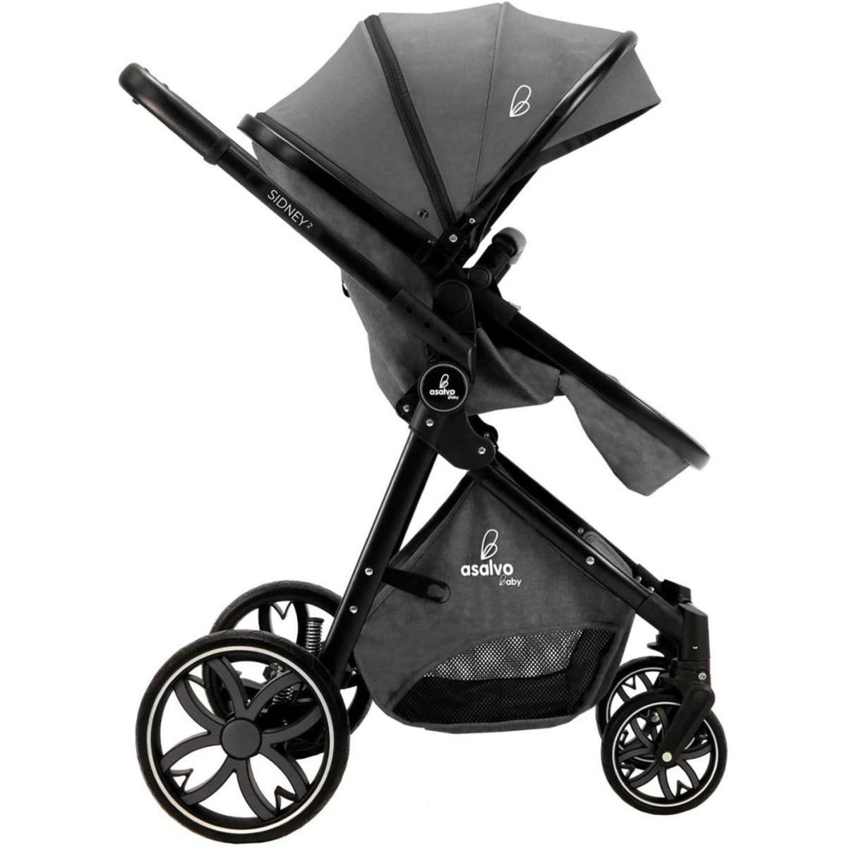 Asalvo Poussette Sidney II Grise - Confort et Sécurité pour Bébé