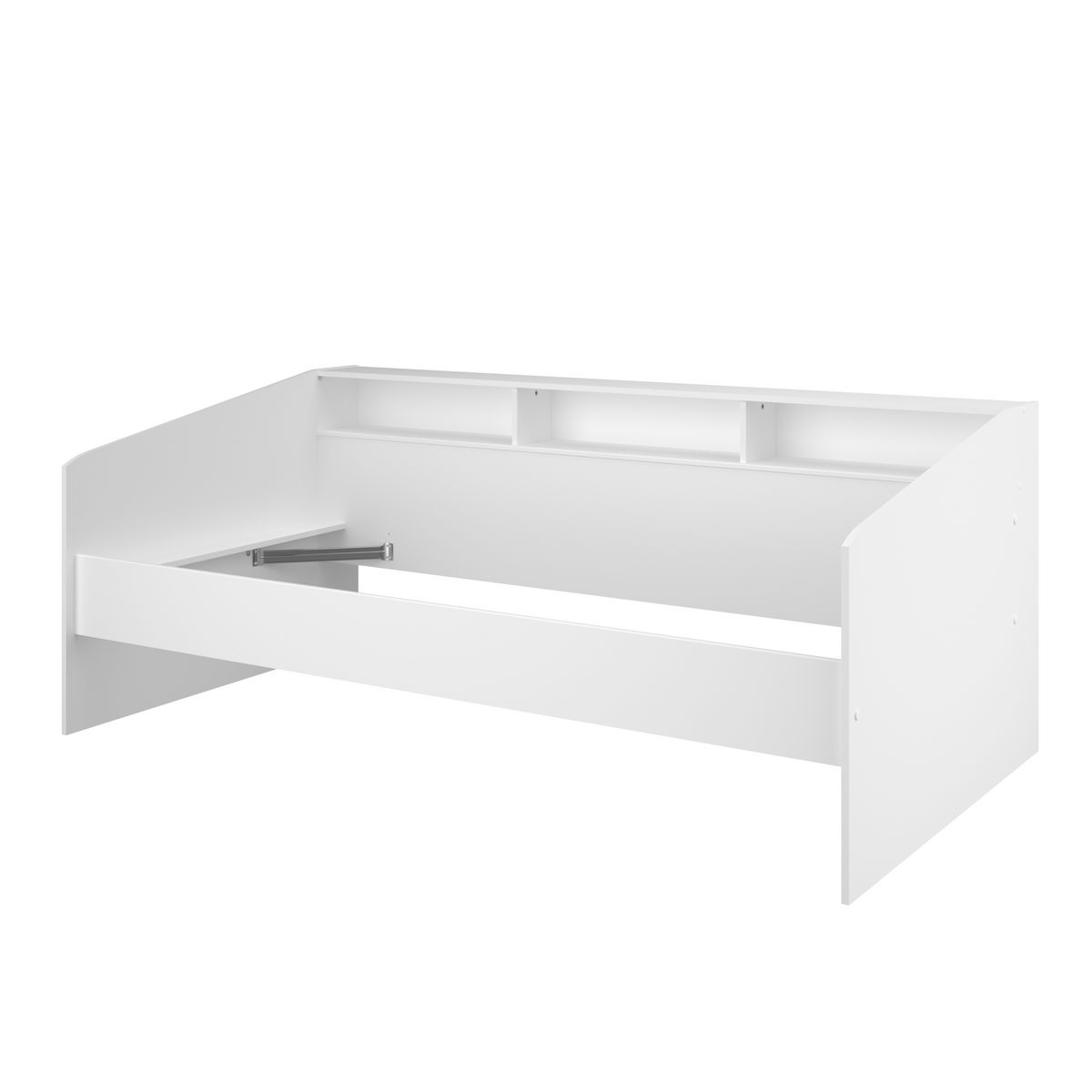 Lit banquette 90x190/200cm avec fonds de niche réversibles Blanc / Chêne NIGHT