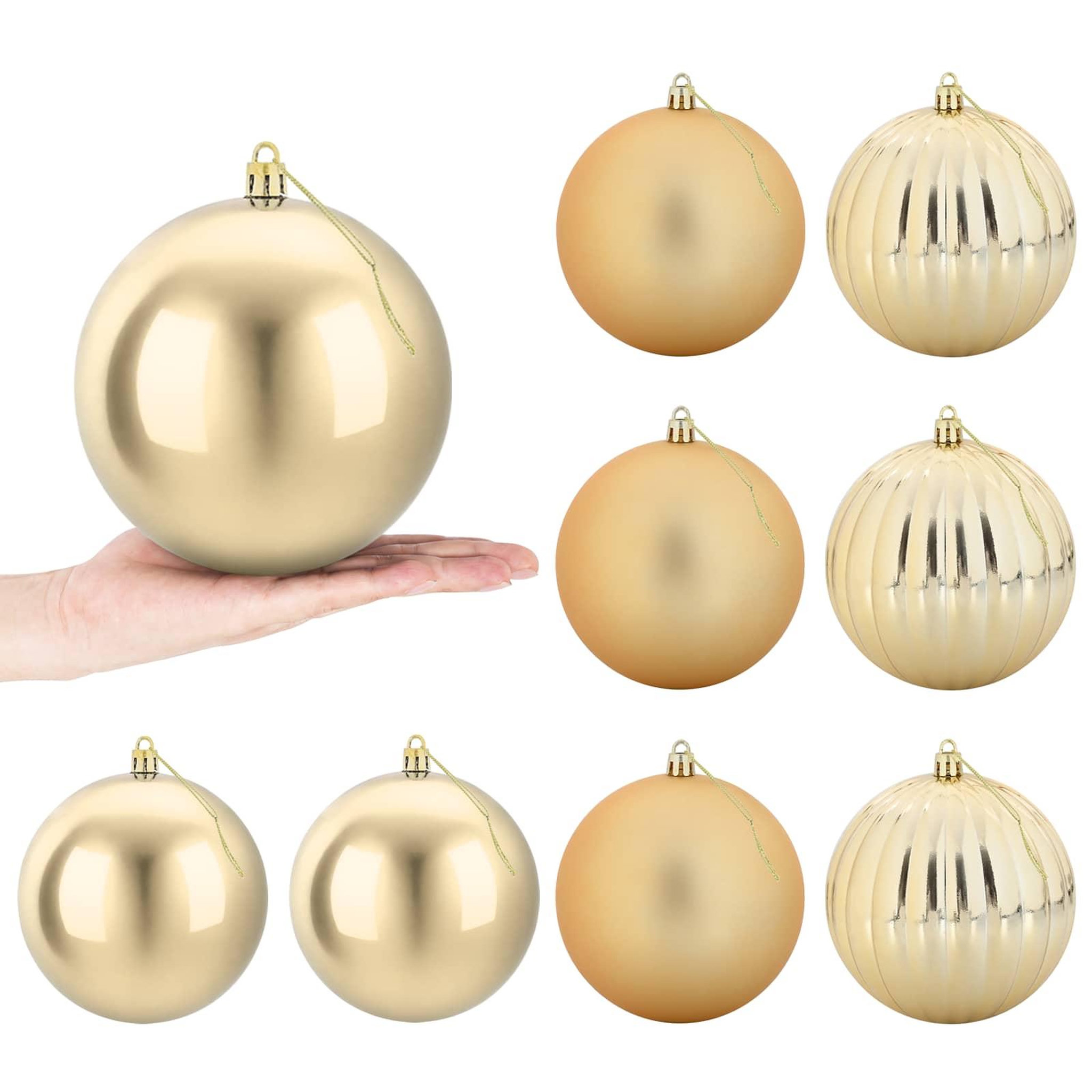 VIDAXL Ensemble de boules de Noël XL 9 pc Dore Diam. 15 cm Plastique