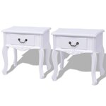 VIDAXL Table de chevet 2 pcs MDF Blanc
