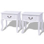 Voir la diapositive 1 : VIDAXL Table de chevet 2 pcs MDF Blanc