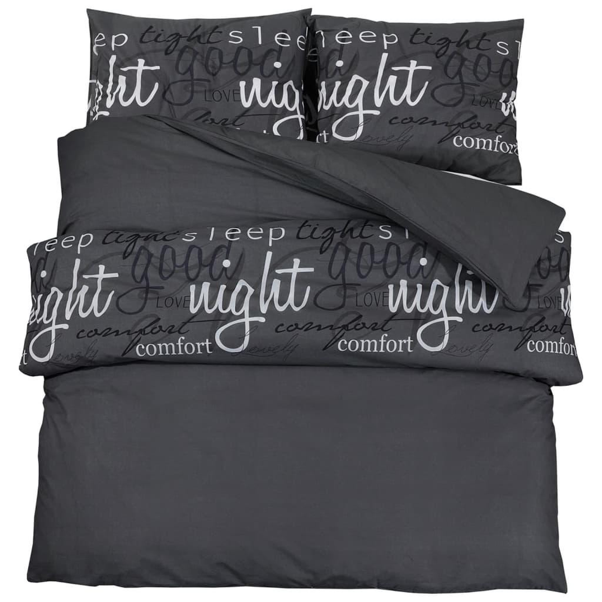 Voir la diapositive 2 : VIDAXL Ensemble de housse de couette Noir 225x220 cm Coton