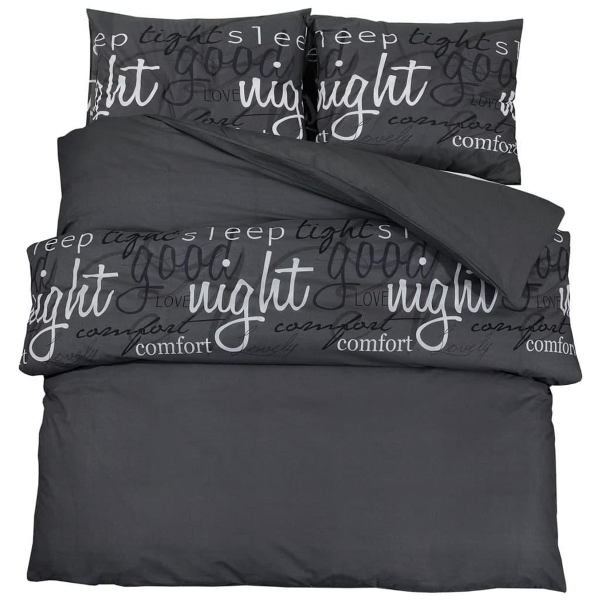 VIDAXL Ensemble de housse de couette Noir 225x220 cm Coton