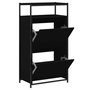 Voir la diapositive 2 : VIDAXL Armoire a chaussures noir 60x34x112 cm bois d'ingenierie