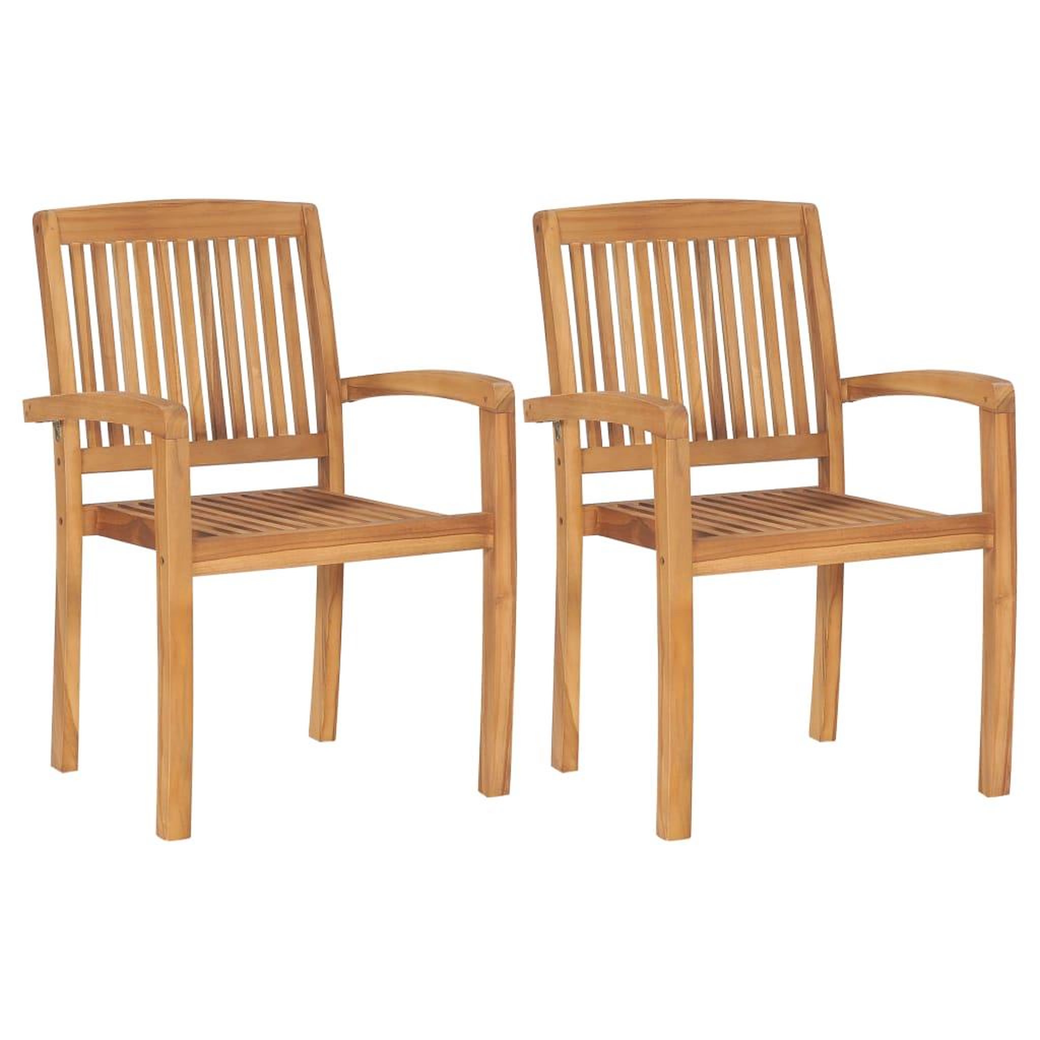 Voir la diapositive 3 : VIDAXL Chaises de jardin lot de 2 et coussins rouge Bois teck massif