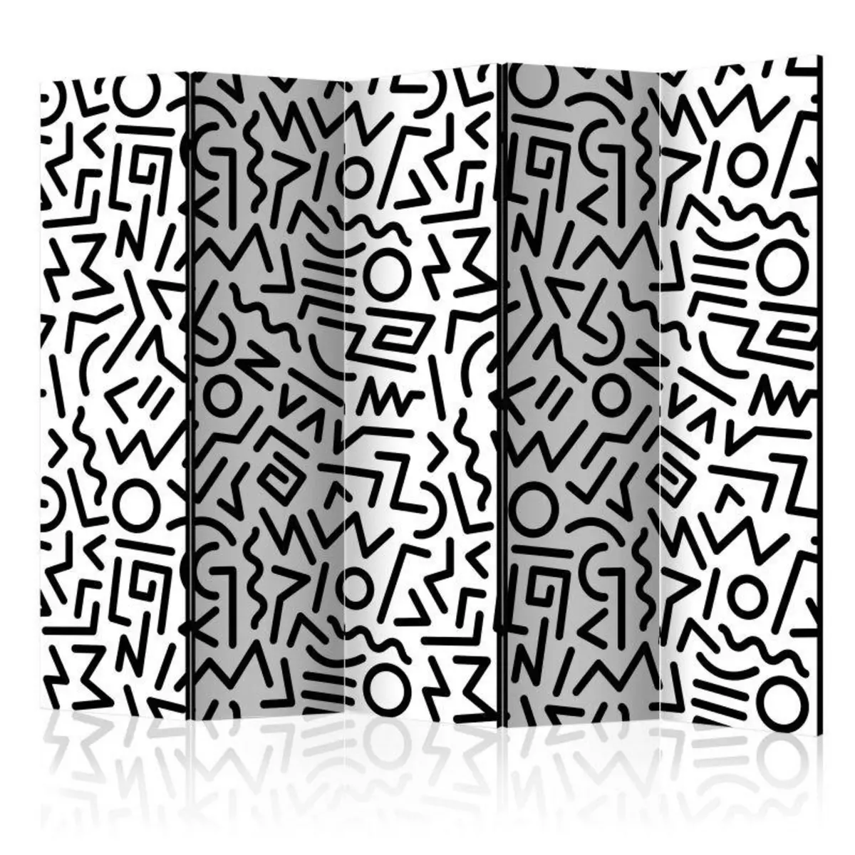Paris Prix Paravent 5 Volets  Black & White Maze  172x225cm