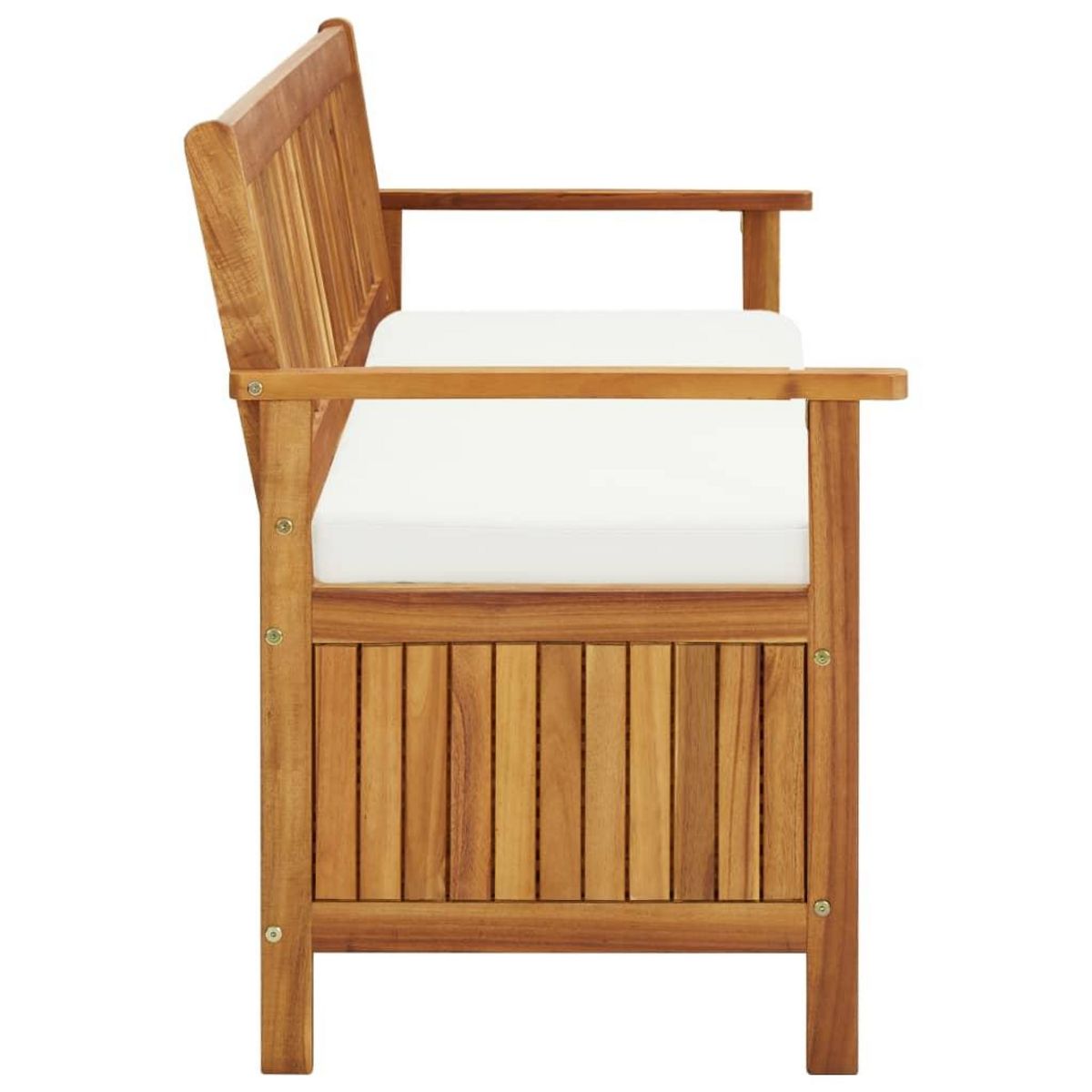 VIDAXL Banc de rangement avec coussin 170 cm Bois d'acacia solide