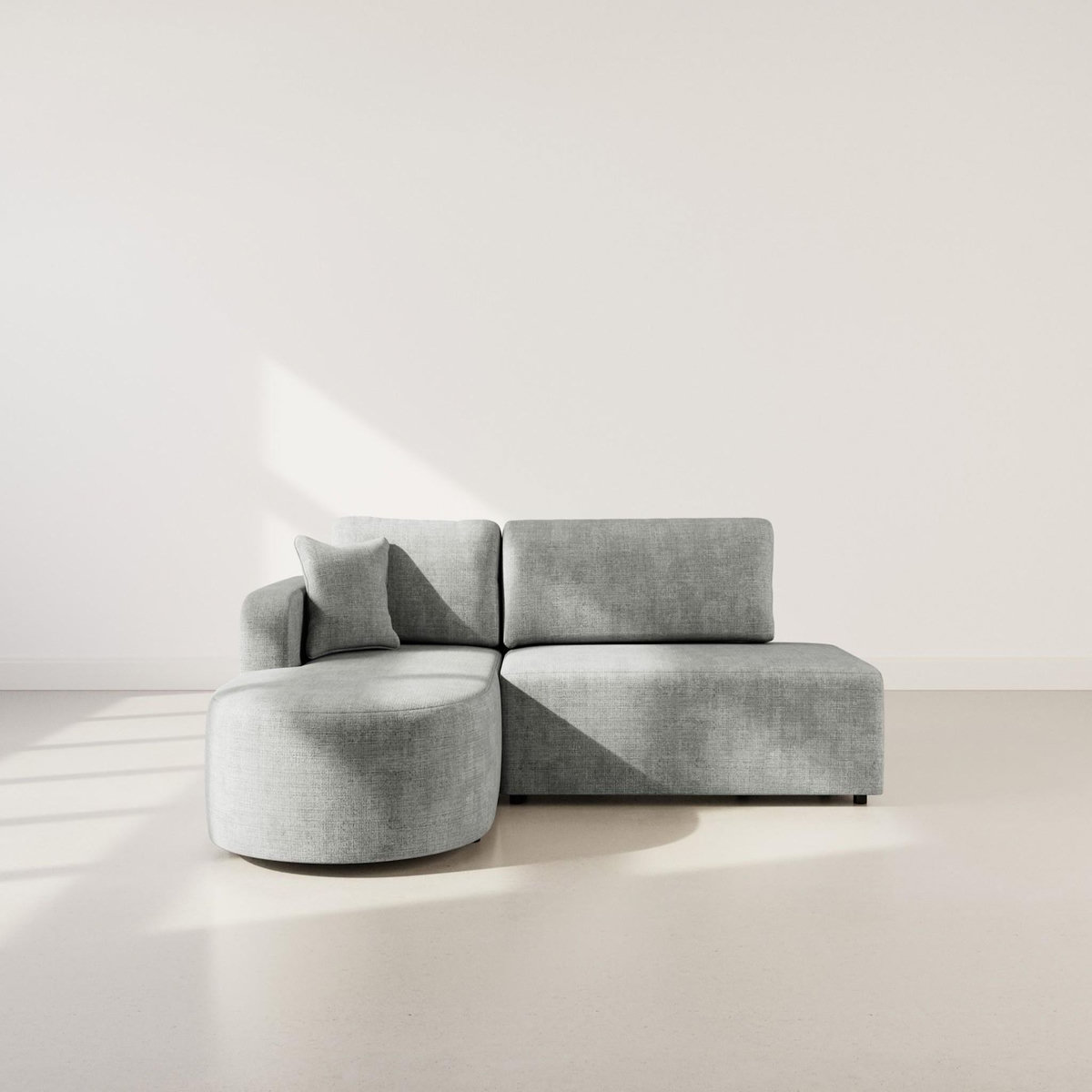 BEST MOBILIER Miro - canapé d'angle gauche 4 places convertible avec coffre en velours texturé