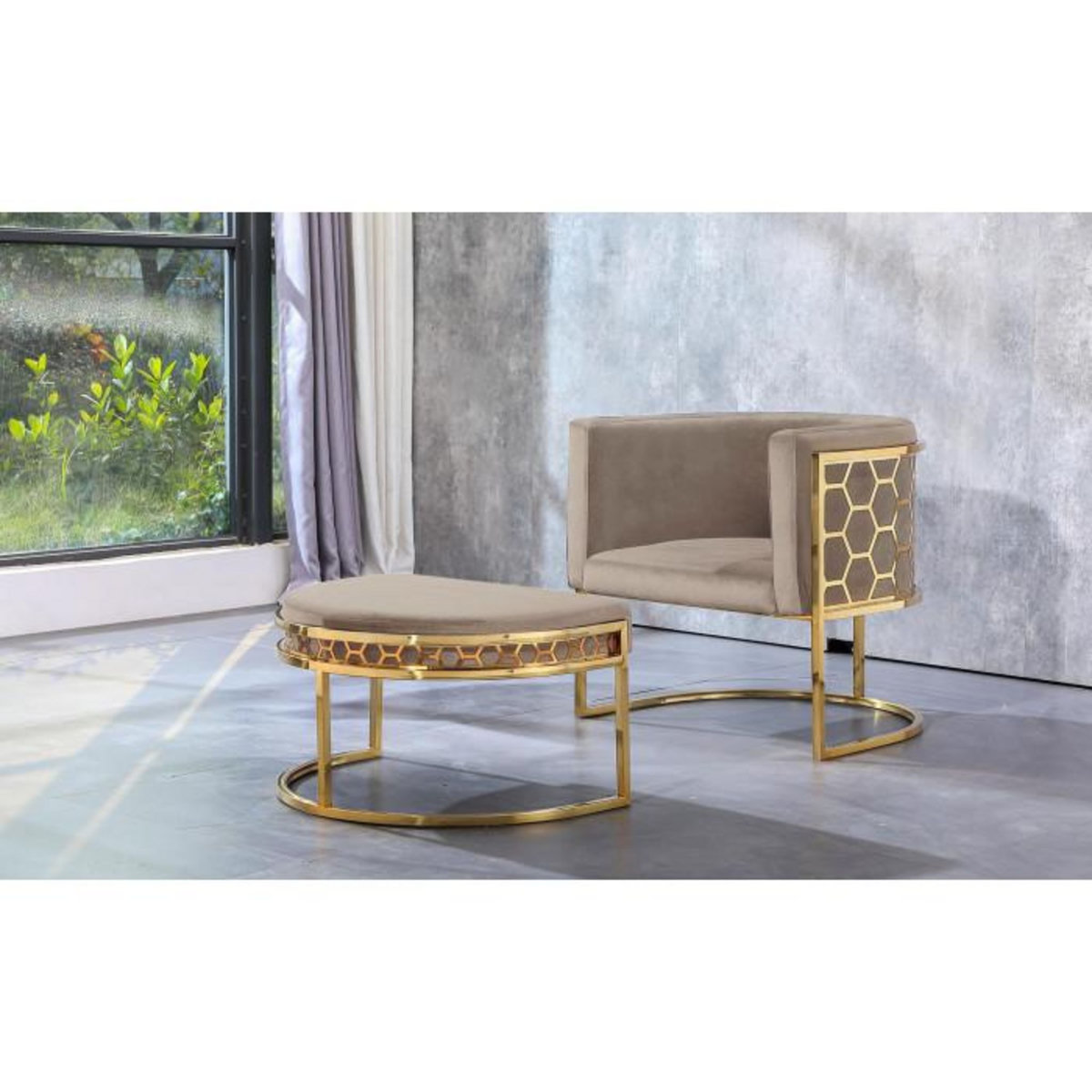 Paris Prix Fauteuil Arrondi Design  Neyho  75cm Vert