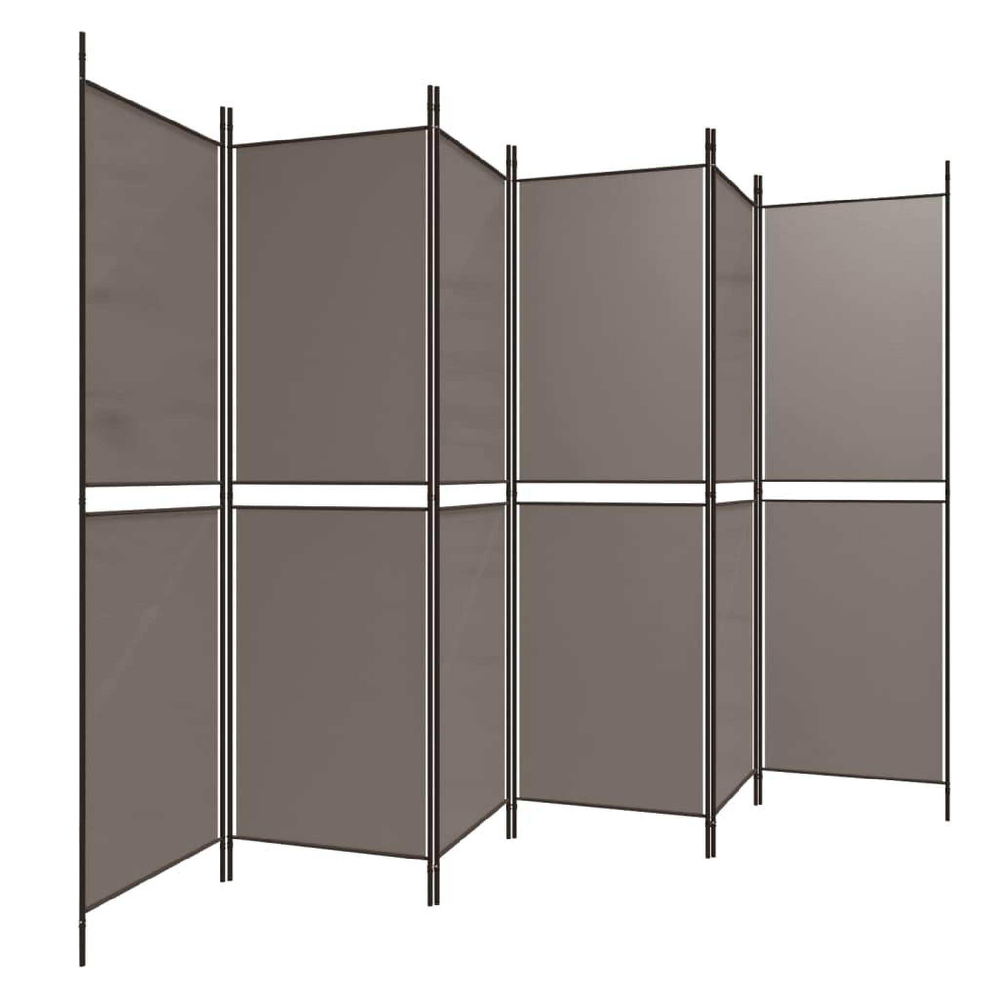 Voir la diapositive 4 : VIDAXL Cloison de separation 6 panneaux Anthracite 300x220 cm Tissu