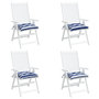 Voir la diapositive 4 : VIDAXL Coussins de chaise lot de 4 rayures bleues blanches 50x50x7 cm