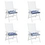 Voir la diapositive 4 : VIDAXL Coussins de chaise lot de 4 rayures bleues blanches 50x50x7 cm
