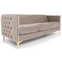 Voir la diapositive 1 : Paris Prix Canapé 3 Places en Velours  Suez  204cm Taupe