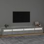 Voir la diapositive 3 : VIDAXL Meuble TV avec lumieres LED Gris beton 270x35x40 cm