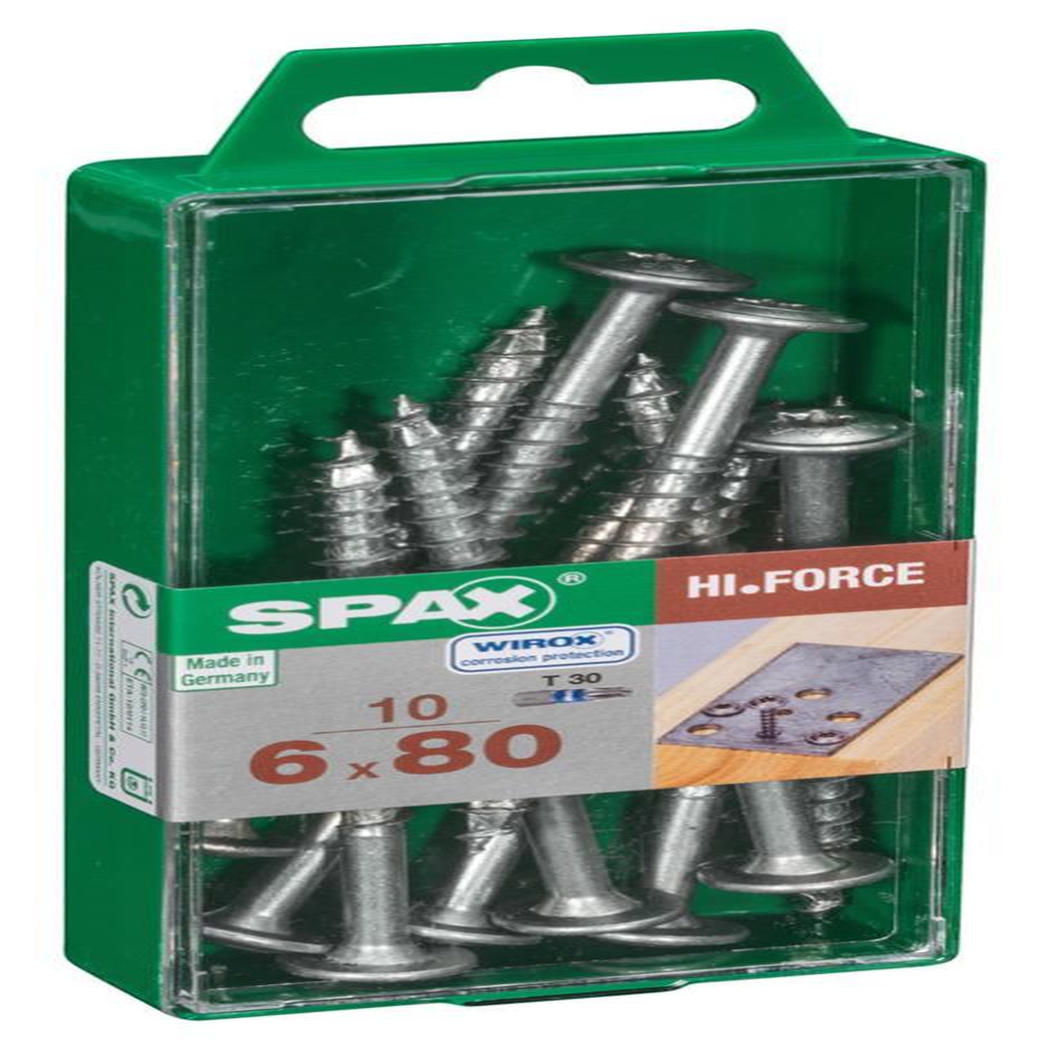 CENTRALE BRICO Lot de 10 vis acier tête fraisée bombée torx SPAX, Diam.6 mm x L.80 mm