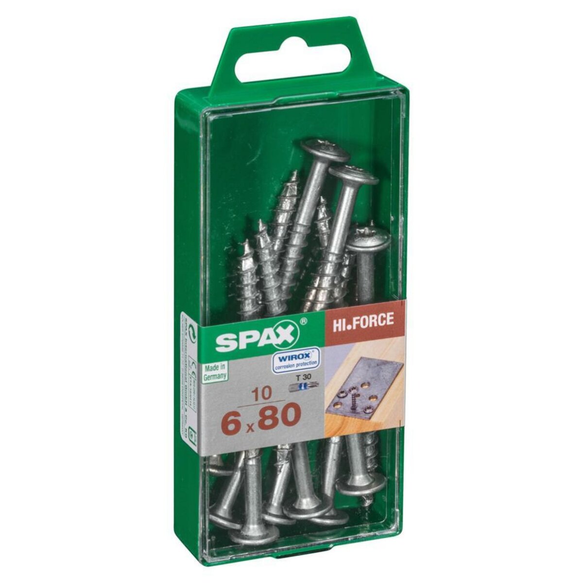 CENTRALE BRICO Lot de 10 vis acier tête fraisée bombée torx SPAX, Diam.6 mm x L.80 mm