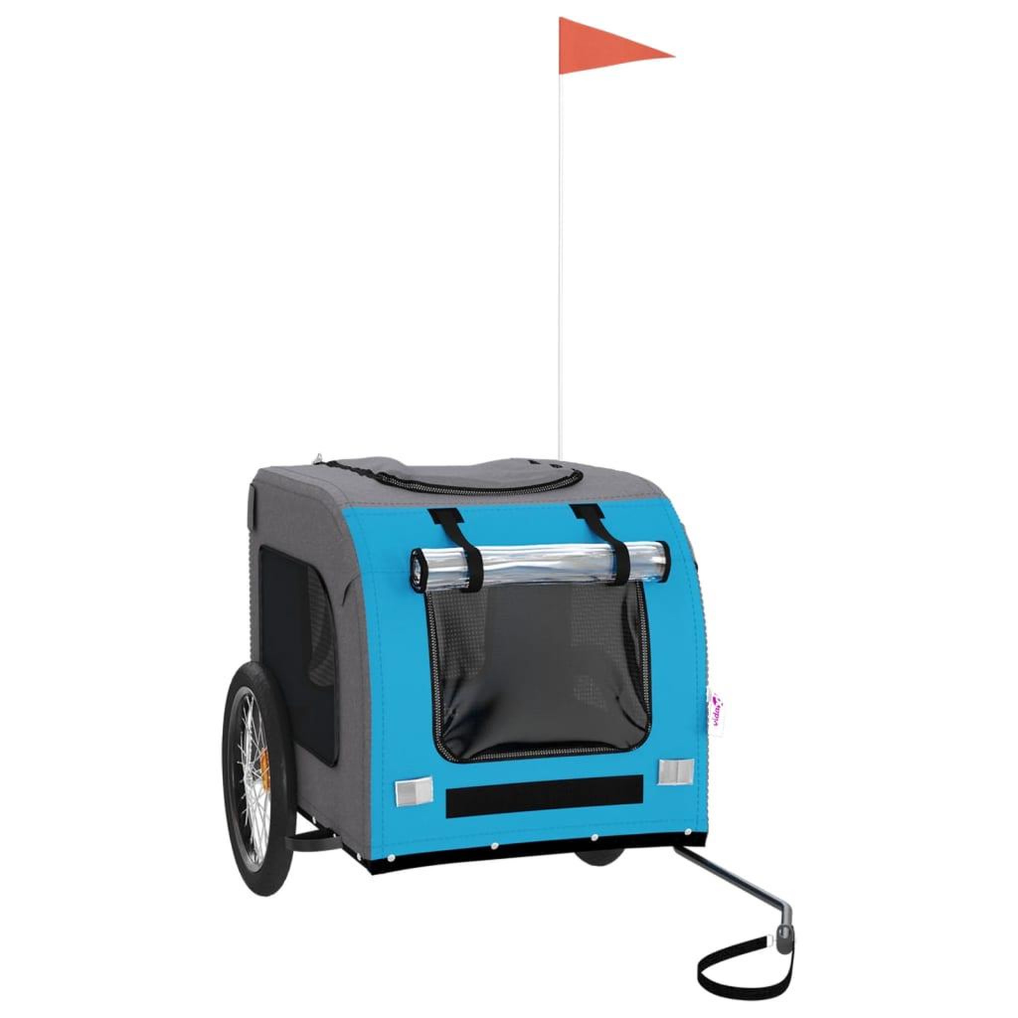 Voir la diapositive 2 : VIDAXL Remorque de velo pour animaux de compagnie bleu et gris