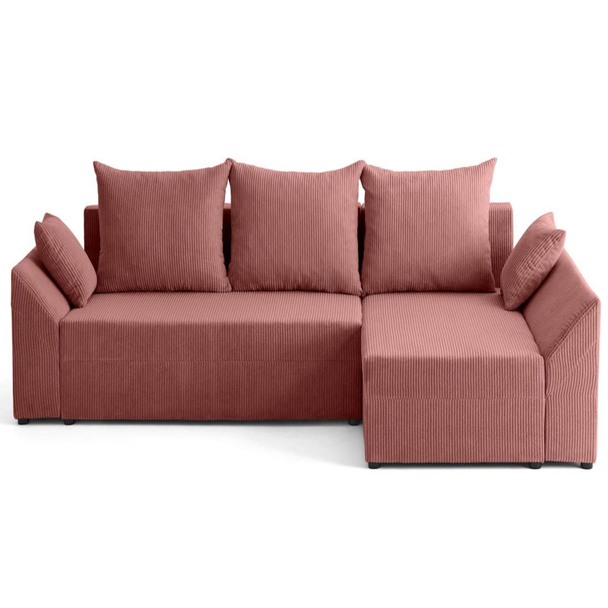 BEST MOBILIER Mike - canapé d'angle réversible - 4 places - convertible avec coffre - en velours côtelé