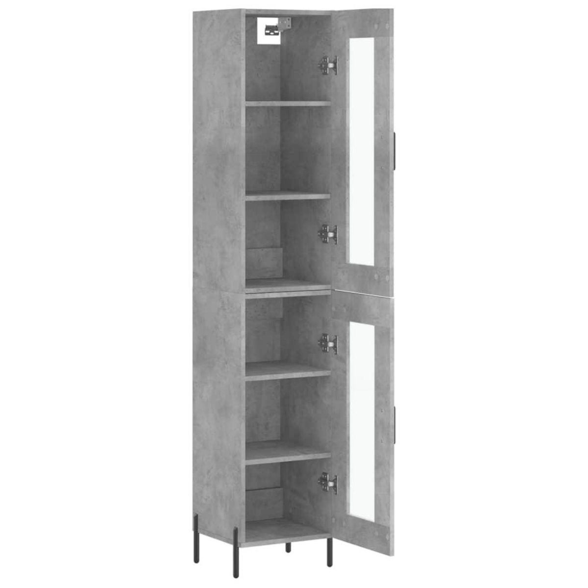 VIDAXL Buffet haut Gris beton 34,5x34x180 cm Bois d'ingenierie