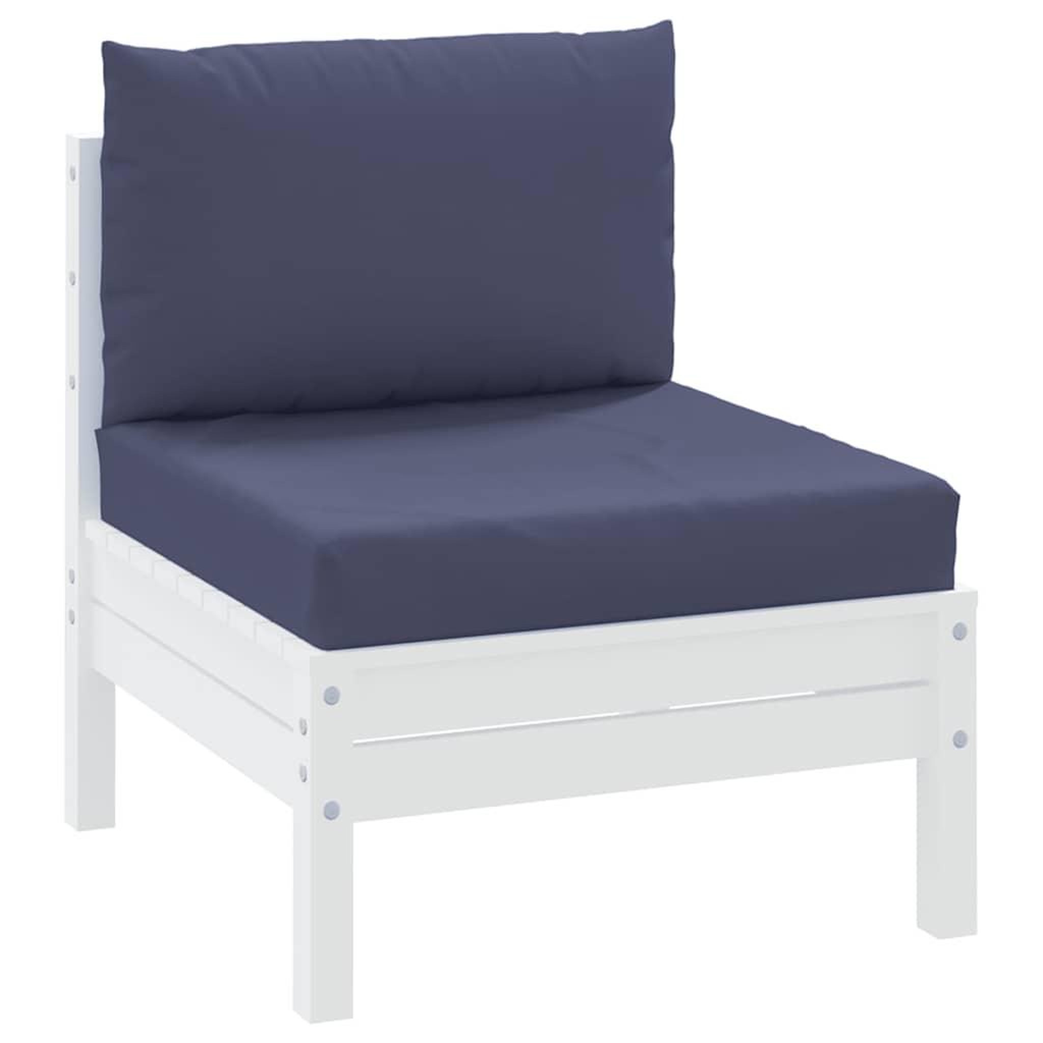Voir la diapositive 3 : VIDAXL Coussins de palette lot de 2 bleu marine tissu