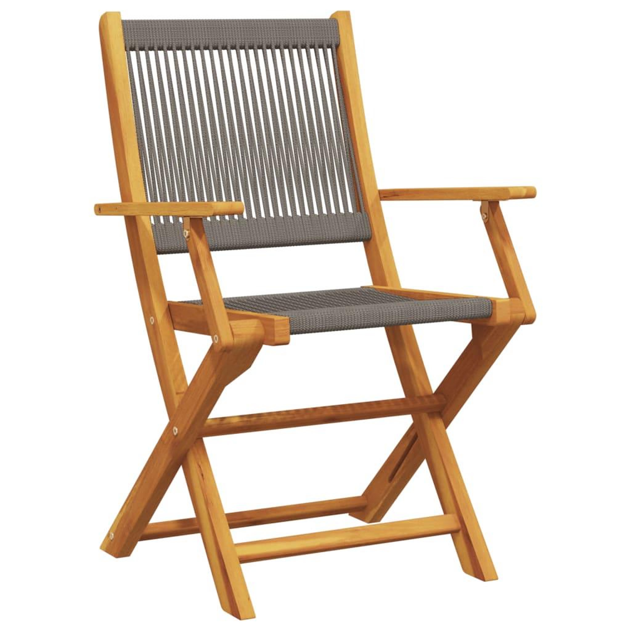 Voir la diapositive 3 : VIDAXL Ensemble de bistro 3 pcs gris polypropylene et bois massif