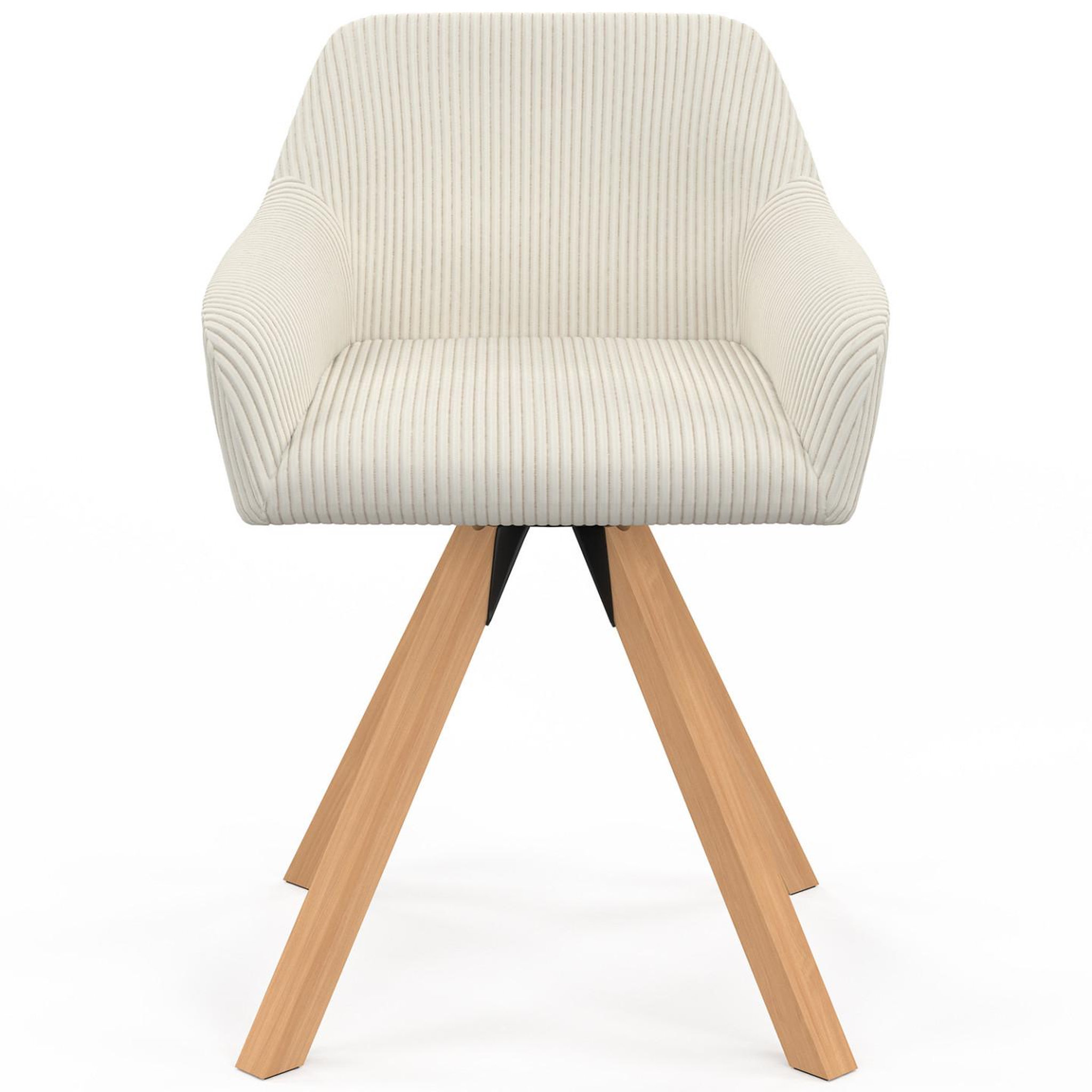 Voir la diapositive 3 : ID MARKET Lot de 2 chaises pivotantes 360° de salle à manger, fauteuils de table jany en velours côtelé beige