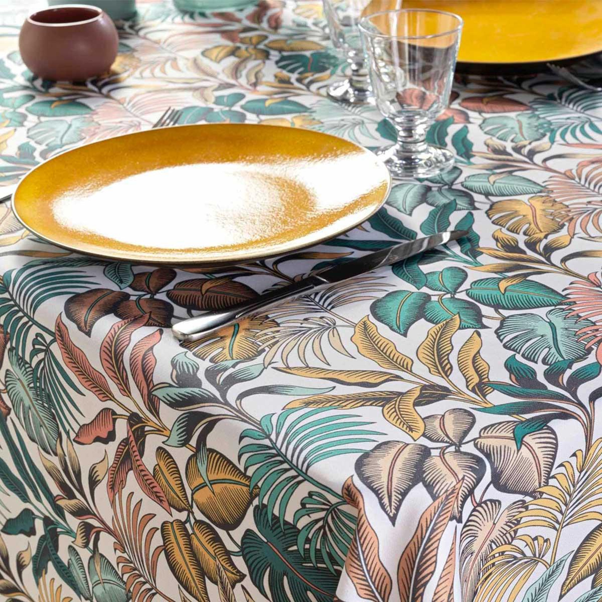Voir la diapositive 2 : Douceur d'Intérieur Nappe antitache imprimé  stylis  145x240cm jaune