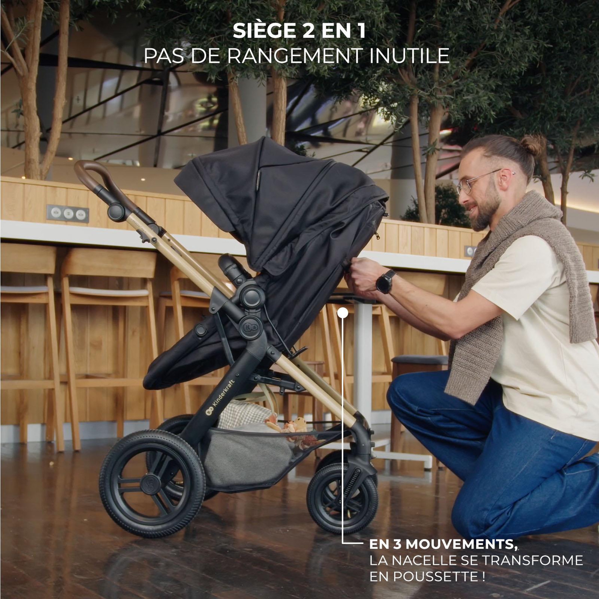 Voir la diapositive 3 : KINDERKRAFT Poussette trio moov 2 pratique et confortable