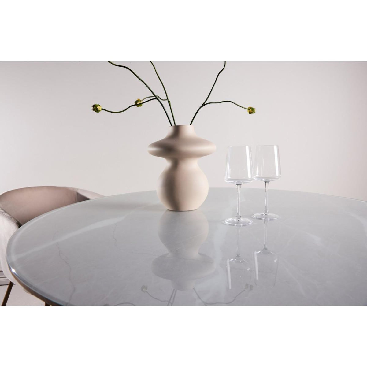 Paris Prix Table à Manger en Verre  Haron  120cm Blanc & Naturel