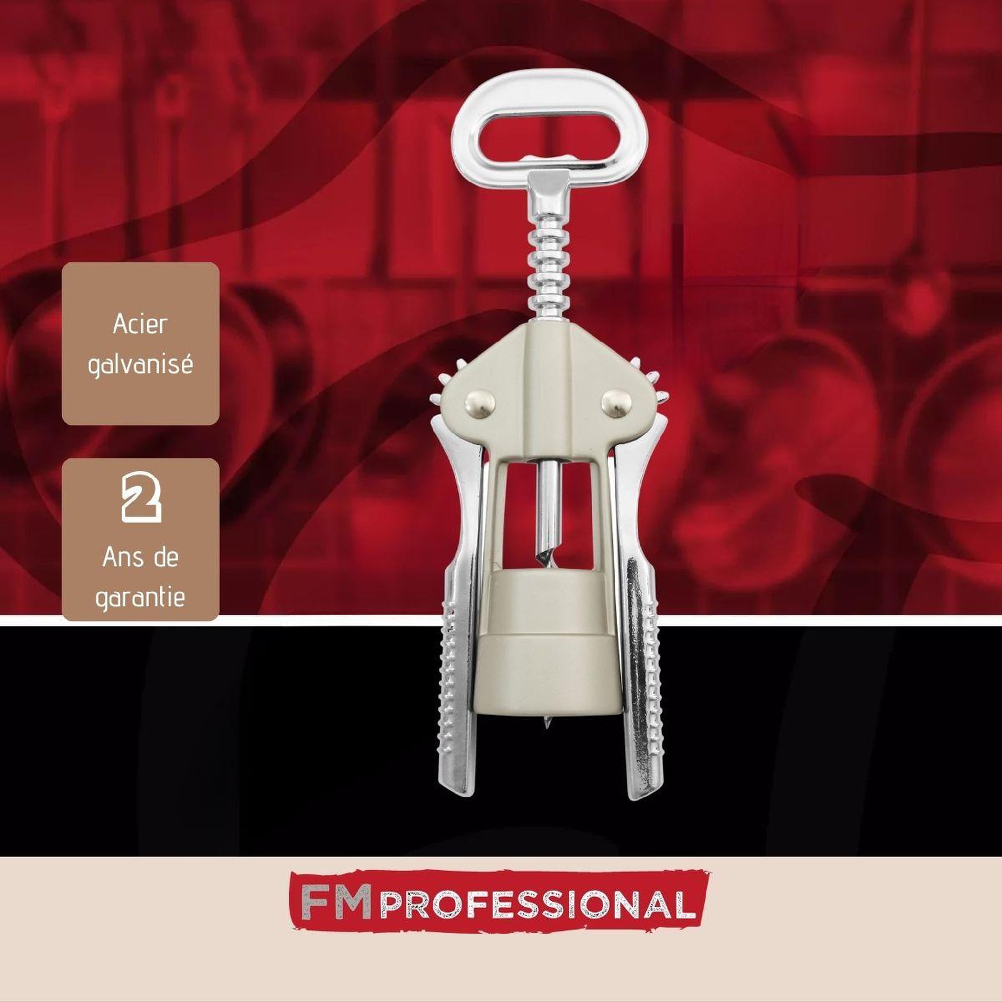 Voir la diapositive 4 : FM PROFESSIONAL Tire bouchon à levier fonction décapsuleur fm professional boissons