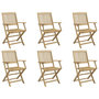 Voir la diapositive 2 : VIDAXL Chaises de jardin pliantes lot de 6 54,5x58x90 cm bois d'acacia