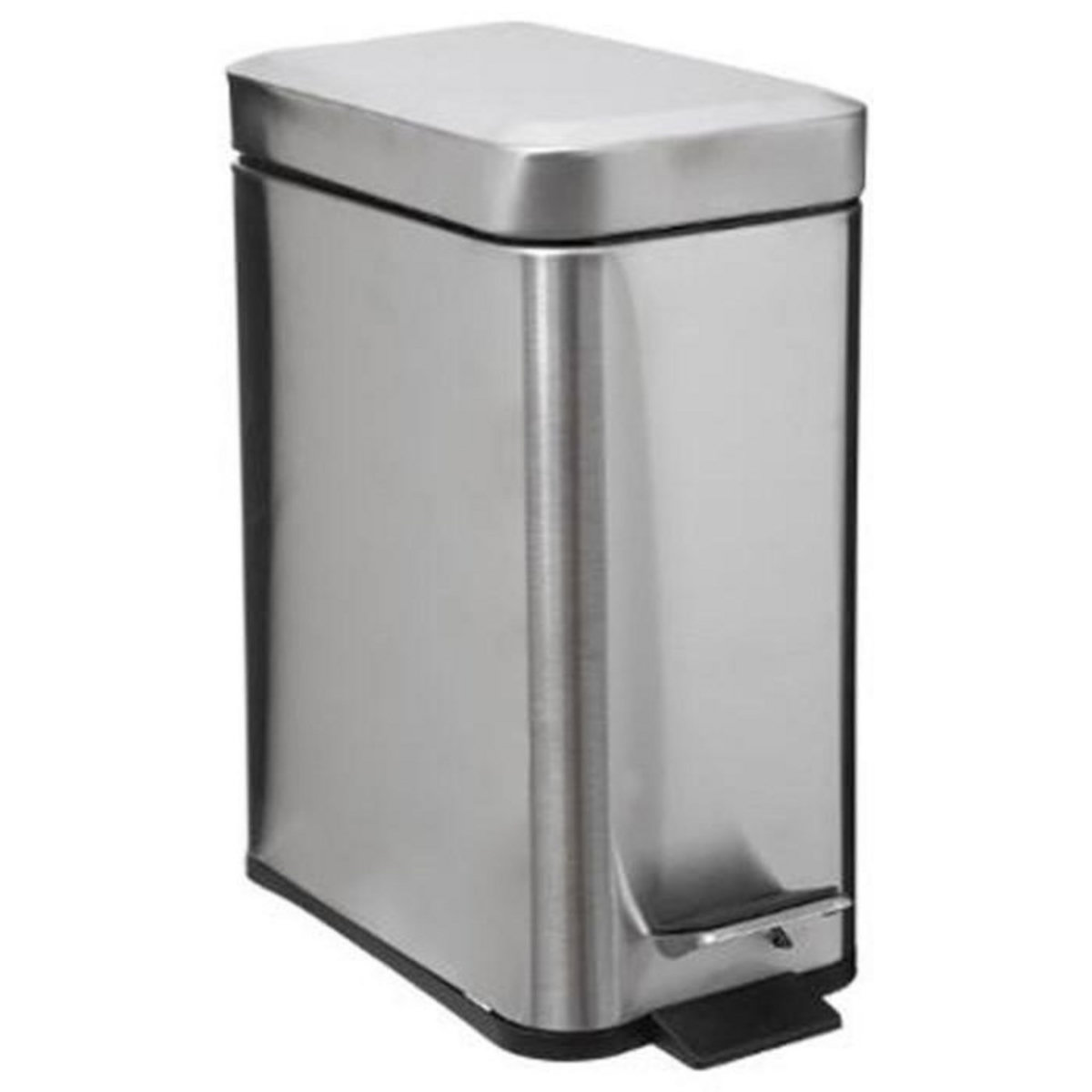 FIVE Poubelle de Salle de Bain Inox  Rectangle  5L Argent