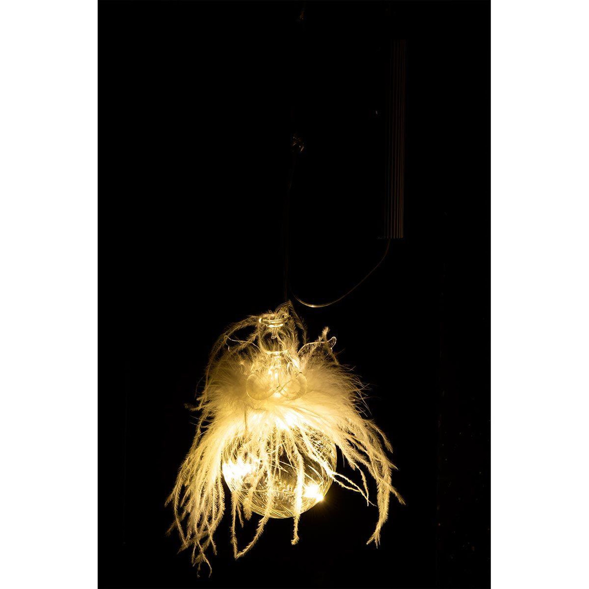 Voir la diapositive 3 : J-LINE Boule de Noël Led  Ange & Plume  16cm Transparent