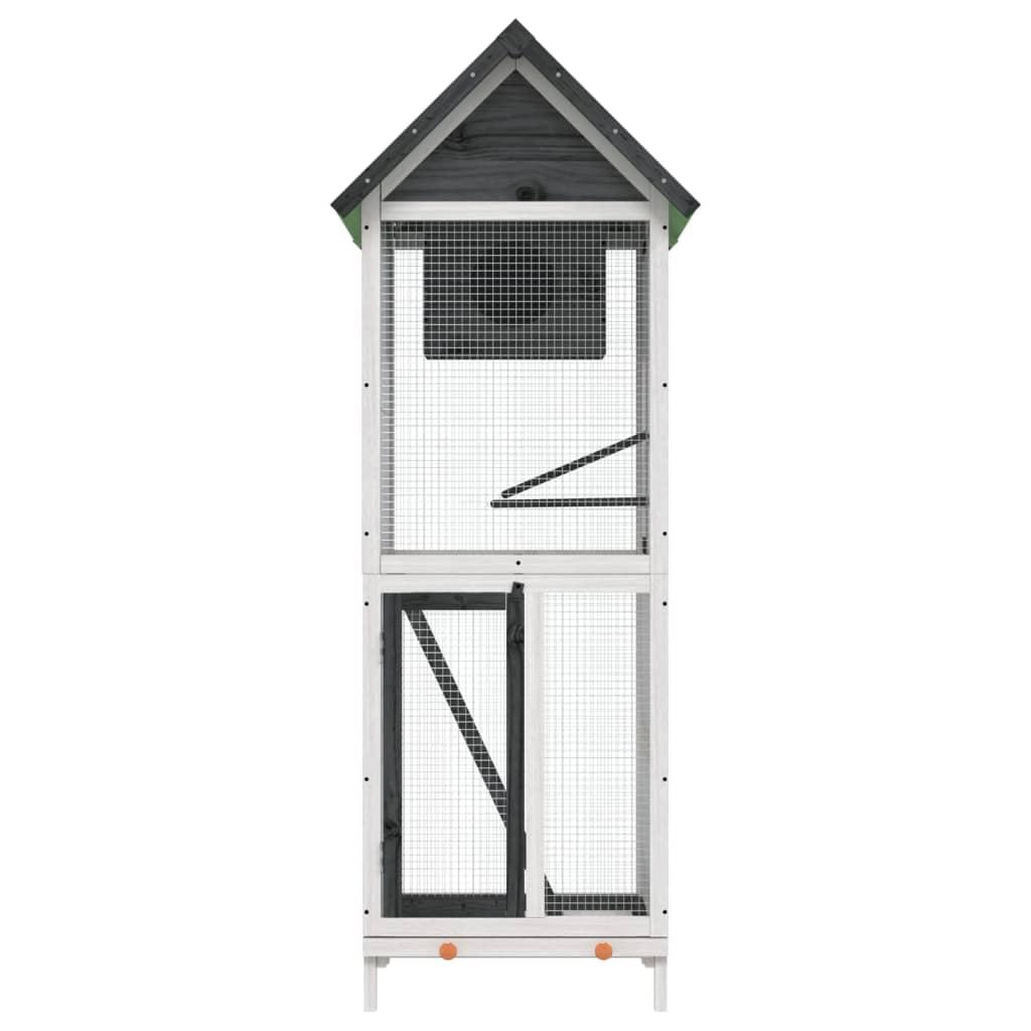 Voir la diapositive 3 : VIDAXL Maison a oiseaux gris 60x58,5x160 cm bois massif de pin