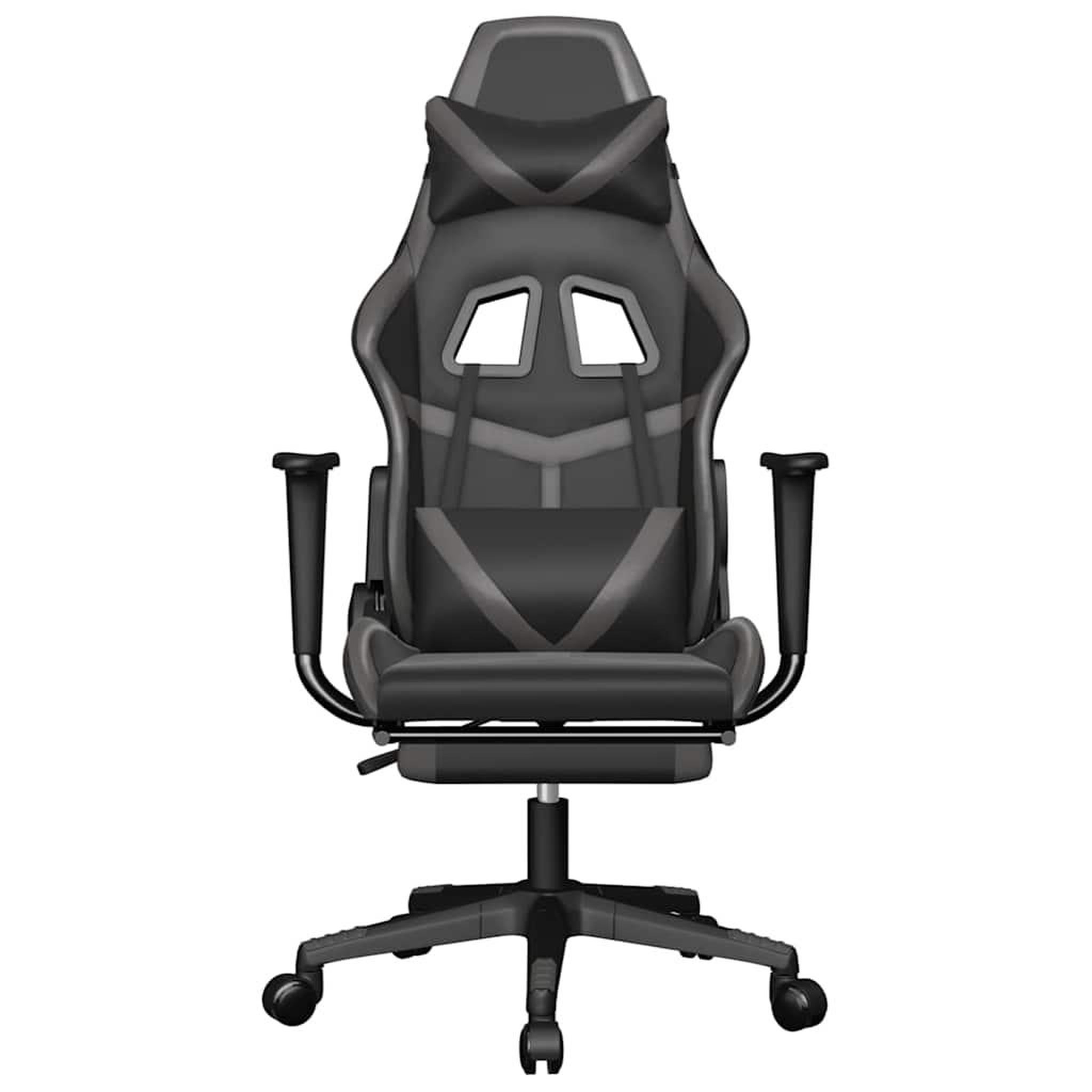 Voir la diapositive 4 : VIDAXL Chaise de jeu de massage avec repose-pied Noir&Gris Similicuir