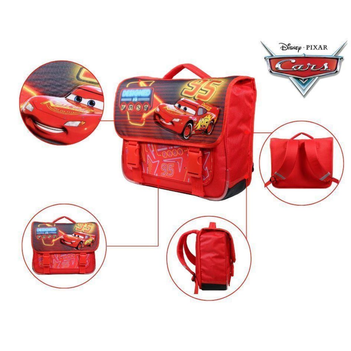 Bagtrotter BAGTROTTER Cartable 38 cm Disney Cars Rouge