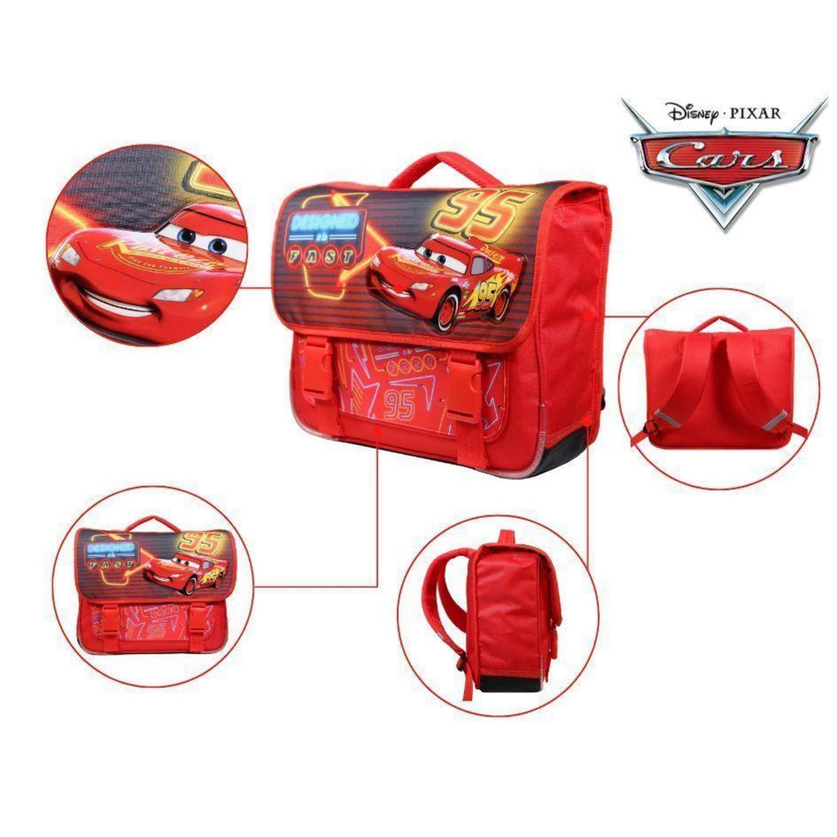Bagtrotter BAGTROTTER Cartable 38 cm Disney Cars Rouge