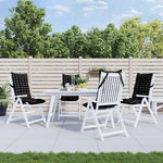 VIDAXL Coussins de chaise a dossier haut lot de 4 motif carreaux noir