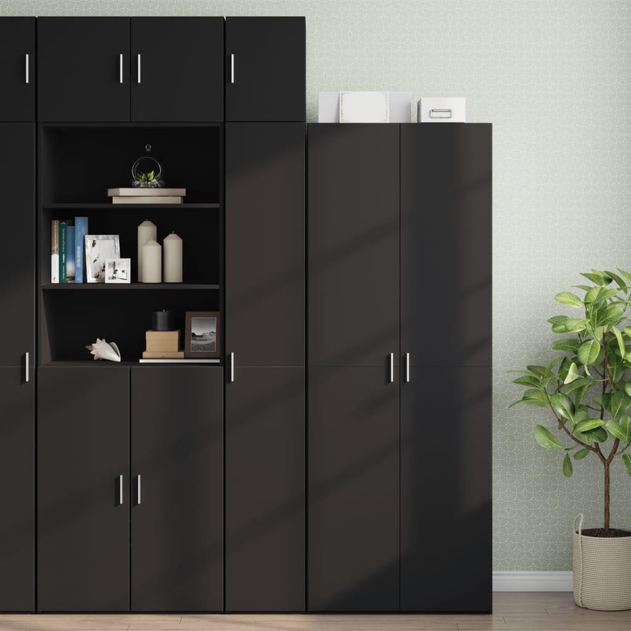 Voir la diapositive 3 : VIDAXL Armoire murale noir 30x42,5x40 cm bois d'ingenierie